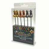 Glitterati Hors d'Oeuvre Picks 6 Pack Elegant Reusable Skewers for Adult Themed Parties Coloured Party Supplies